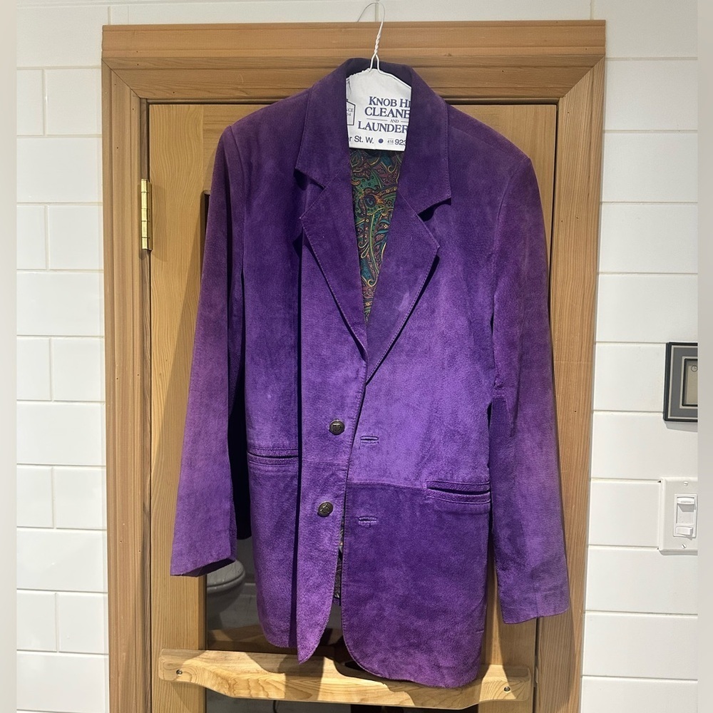 Vintage Global Identity G3 Leather Suede Blazer – Purple – Medium